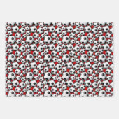 cute red Soccer ball sports pattern  Geschenkpapier Set (Vorderseite 3)