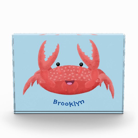 Cute red spotty crab cartoon illustration fotoblock (Vorderseite)