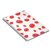 Cute Red Spotty Toadstool Mushrooms Pattern Notizblock (Rechte Seite)