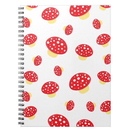 Cute Red Spotty Toadstool Mushrooms Pattern Notizblock (Vorderseite)