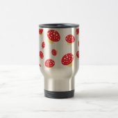 Cute Red Spotty Toadstool Mushrooms Pattern Reisebecher (Mittel)