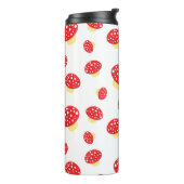 Cute Red Spotty Toadstool Mushrooms Pattern Thermosbecher (Nach links gedreht)
