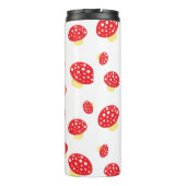 Cute Red Spotty Toadstool Mushrooms Pattern Thermosbecher (Rückseite)