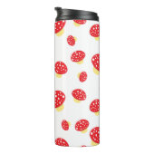 Cute Red Spotty Toadstool Mushrooms Pattern Thermosbecher (Nach rechts gedreht)