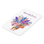 Cute red squirrel with flowers magnet (Linke Seite)