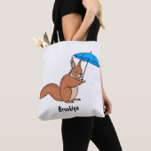 Cute red squirrel with umbrella cartoon tasche (Von Nahem)