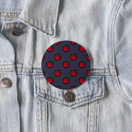 Cute Red Strawberry Pattern for Vegetarians Button (Beispiel)