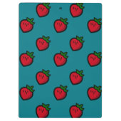 Cute Red Strawberry Pattern for Vegetarians Klemmbrett (Rückseite)