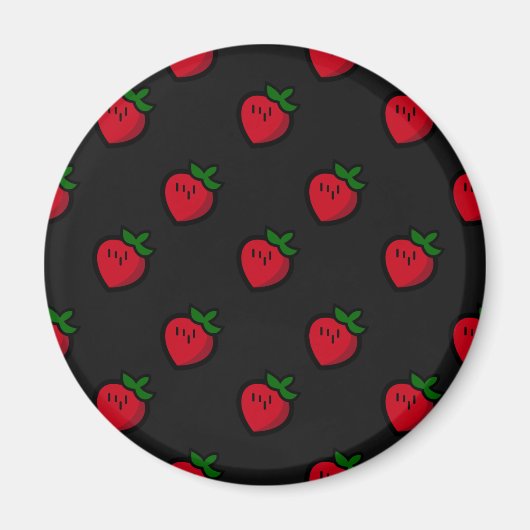 Cute Red Strawberry Pattern for Vegetarians Magnet (Vorne)