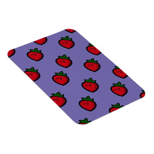 Cute Red Strawberry Pattern for Vegetarians Magnet (Rechte Seite)