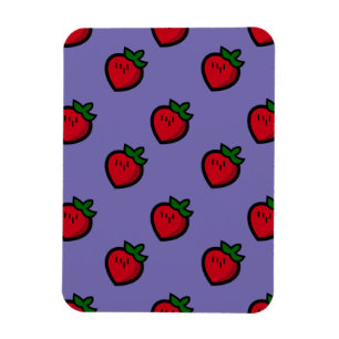 Cute Red Strawberry Pattern for Vegetarians Magnet