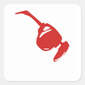 Cute Red sun glass Quadratischer Aufkleber (Vorderseite)