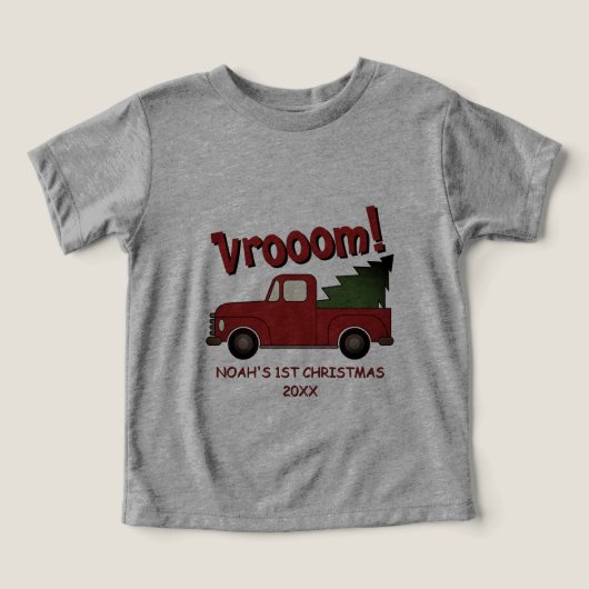 Cute red truck with Christmas tree custom (Design Vorderseite)