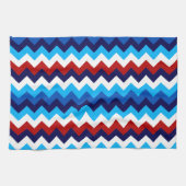 Cute Red White Blue Chevrons Kitchen Towel Geschirrtuch (Horizontal)