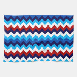 Cute Red White Blue Chevrons Kitchen Towel Geschirrtuch