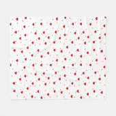 Cute Red & White Hearts Seamless Pattern Fleecedecke (Vorderseite (Horizontal))