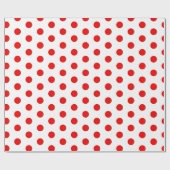 Cute Red & White Polka Dots Geschenkpapier (Flach)