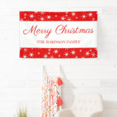 Cute Red White Snowflake Merry Christmas Banner (Insitu)