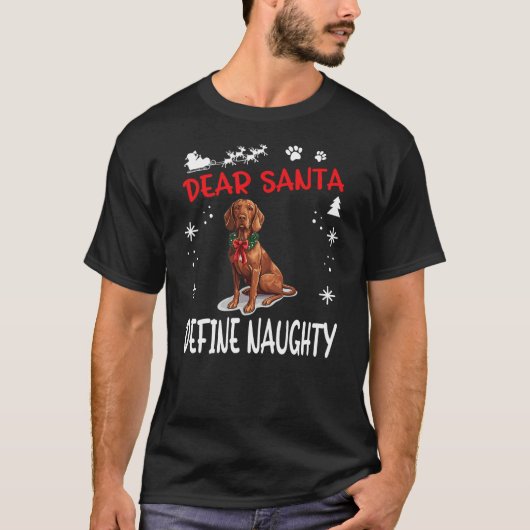 Cute Redbone Coonhound Dog Christmas Dear Santa De T-Shirt (Vorderseite)