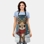 Cute reindeer christmas apron for festive kitchen  schürze (Getragen)