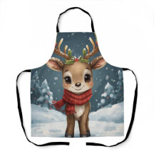 Cute reindeer christmas apron for festive kitchen 