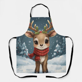 Cute reindeer christmas apron for festive kitchen  schürze