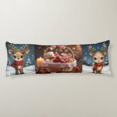 Cute reindeer christmas bedding for kids winter seitenschläferkissen (Rückseite)