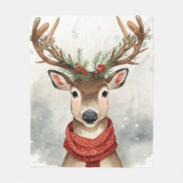 Cute Reindeer Christmas Blanket For Warm Winter Fleecedecke