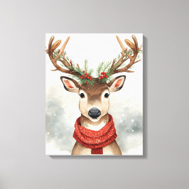 Cute Reindeer Christmas Canvas Art For Holiday Leinwanddruck