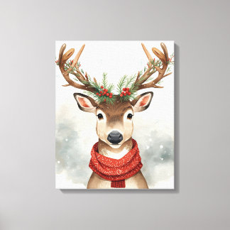 Cute Reindeer Christmas Canvas Art For Holiday Leinwanddruck