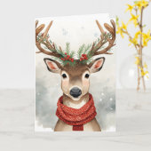 Cute Reindeer Christmas Card Karte (Gelbe Blume)