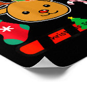 Cute Reindeer Christmas Cartoon Holiday Festive Ar Poster (Ecke)