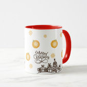 Cute Reindeer Christmas Design, Festive Holiday Tasse (VorderseiteRechts)
