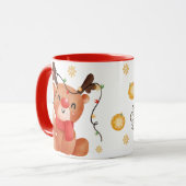 Cute Reindeer Christmas Design, Festive Holiday Tasse (Vorderseite Links)