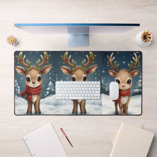 Cute reindeer christmas festive workspace schreibtischunterlage (Büro 1)