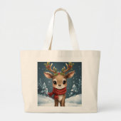Cute reindeer christmas for holiday shopping jumbo stoffbeutel (Vorne)
