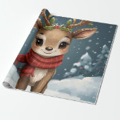 Cute reindeer christmas geschenkpapier (Ungerollt)