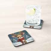 Cute reindeer christmas holiday tables getränkeuntersetzer (Rechte Seite)