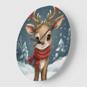 Cute reindeer christmas  kids bedroom große wanduhr (Winkel)