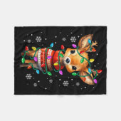Cute Reindeer Christmas Lights Santa Xmas Pjm Wome Fleecedecke (Vorderseite (Horizontal))