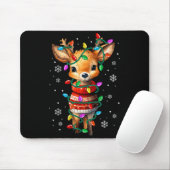Cute Reindeer Christmas Lights Santa Xmas Pjm Wome Mousepad (Mit Mouse)