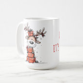 Cute Reindeer Christmas Mug – Oh Deer! Kaffeetasse (Vorderseite Links)