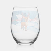Cute reindeer Christmas Party Weinglas Ohne Stiel (Rückseite)