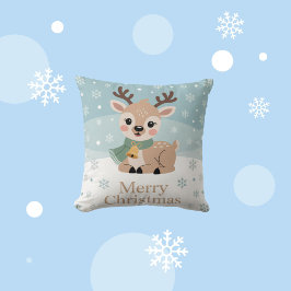 Cute Reindeer Christmas Pastel Baby Deer Holiday Kissen