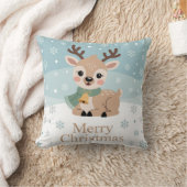 Cute Reindeer Christmas Pastel Baby Deer Holiday Kissen (Decke)