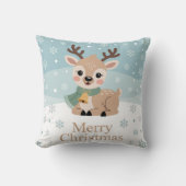 Cute Reindeer Christmas Pastel Baby Deer Holiday Kissen (Vorderseite)