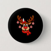 Cute Reindeer Christmas Red Nose Rudolph Xmas Kids Button (Vorderseite)