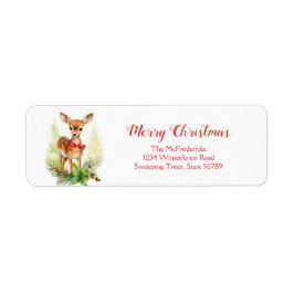 Cute Reindeer Christmas Return Address Labels