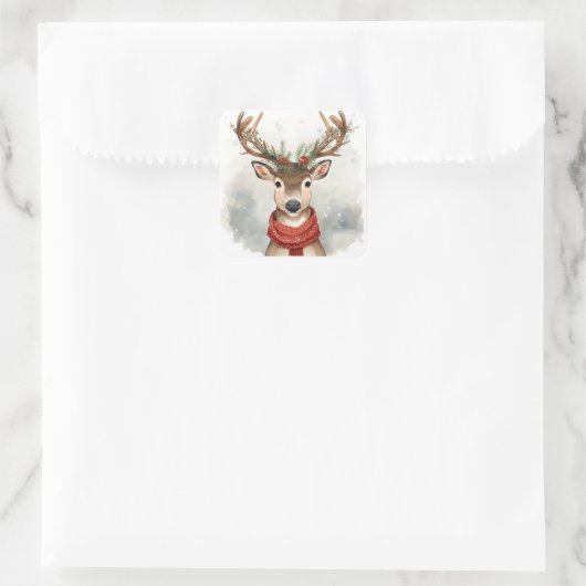 Cute Reindeer Christmas Sticker (Tasche)