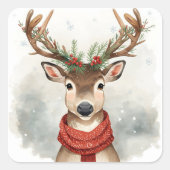 Cute Reindeer Christmas Sticker (Vorderseite)
